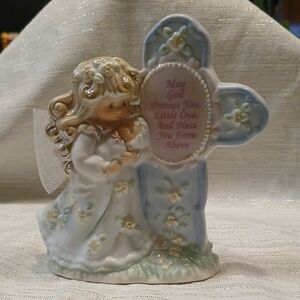 Angel Figurine with Baby and Floral Details